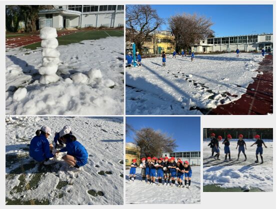 グランドに残る雪